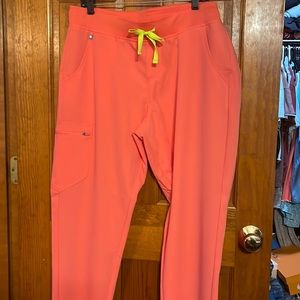 Brand newFIGS  hot coral XL TALL jogger scrubs